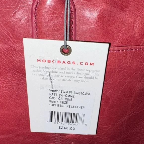 HOBO Cherry Red Leather Tote - Picture 9 of 9